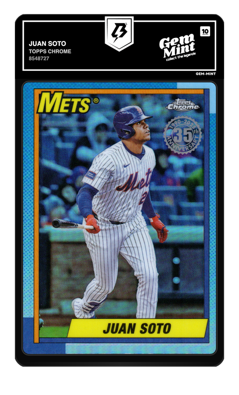 Juan Soto 2025 Topps Chrome graded Gem Mint 10 by TradingCard360
