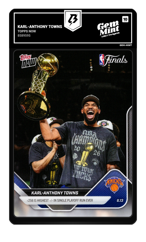 Karl-Anthony Towns 2026 Topps Now graded Gem Mint 10 by TradingCard360