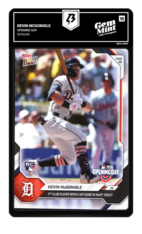 KEVIN McGONIGLE 2026 Topps Now graded Gem Mint 10 by TradingCard360