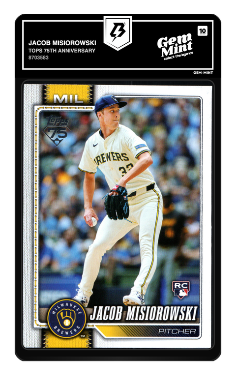 Jacob Misiorowski 2026 Tops 75th Anniversary graded Gem Mint 10 by TradingCard360