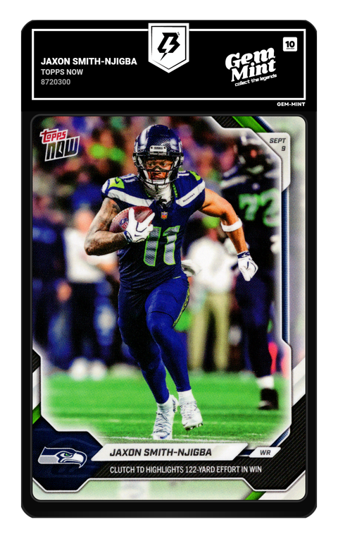 Jaxon Smith-Njigba 2026 Topps Now graded Gem Mint 10 by TradingCard360
