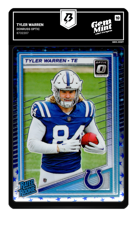 Tyler Warren 2025 Donruss Optic graded Gem Mint 10 by TradingCard360