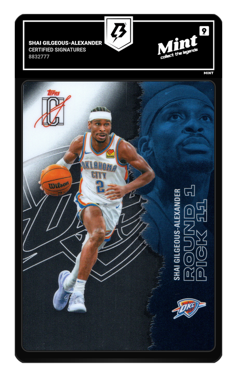 Shai Gilgeous-Alexander 2025 Certified Signatures graded Mint 9 by TradingCard360