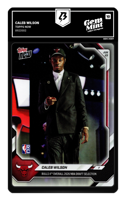 Caleb Wilson 2026 Topps Now graded Gem Mint 10 by TradingCard360