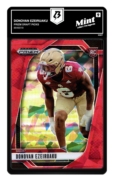 Donovan Ezeiruaku 2025 Prizm Draft Picks graded Mint 9 by TradingCard360