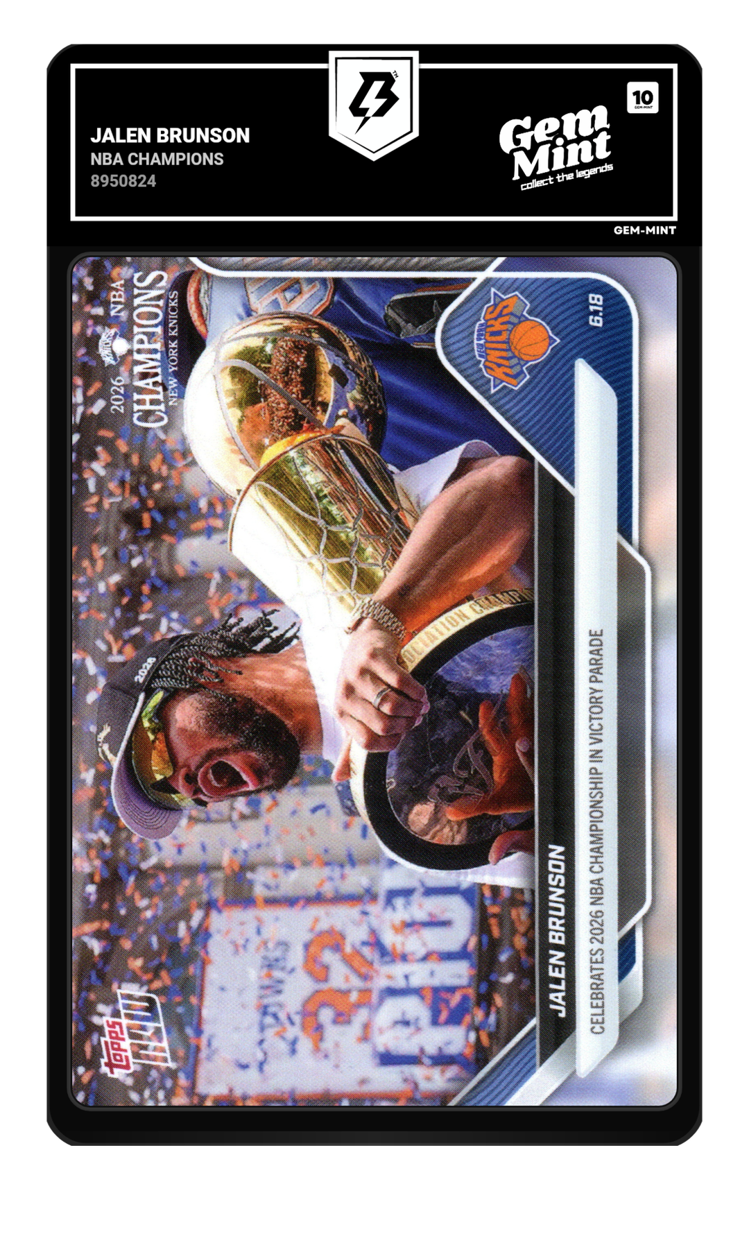 Graded slab — drag to flip between front and back