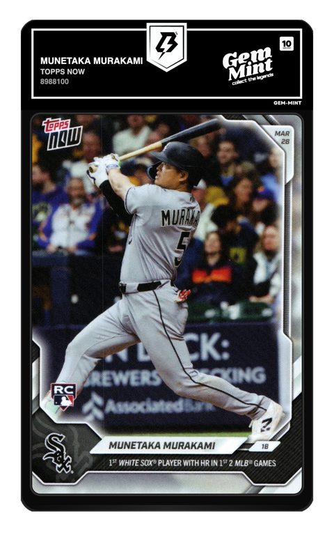 Munetaka Murakami 2026 Topps Now graded Gem Mint 10 by TradingCard360