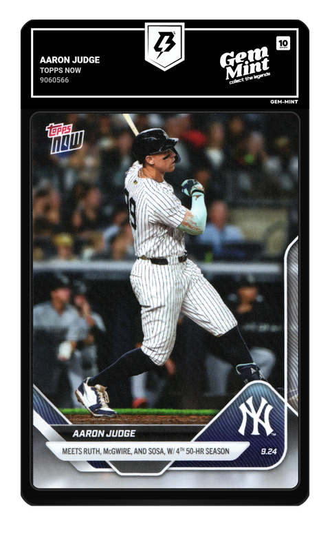 Aaron Judge 2025 Topps Now graded Gem Mint 10 by TradingCard360