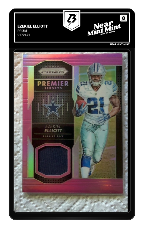 Ezekiel Elliott 2016 Prizm graded NM-MT 8 by TradingCard360