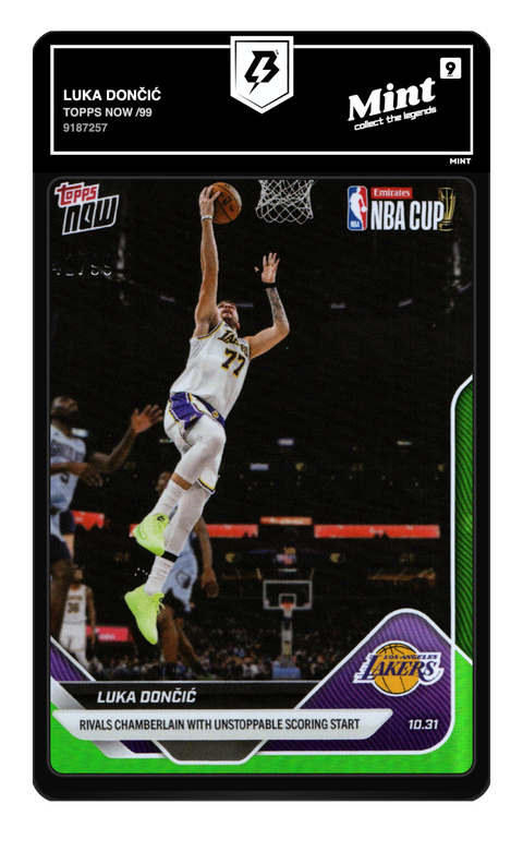 Luka Dončić 2023 Topps Now graded Mint 9 by TradingCard360