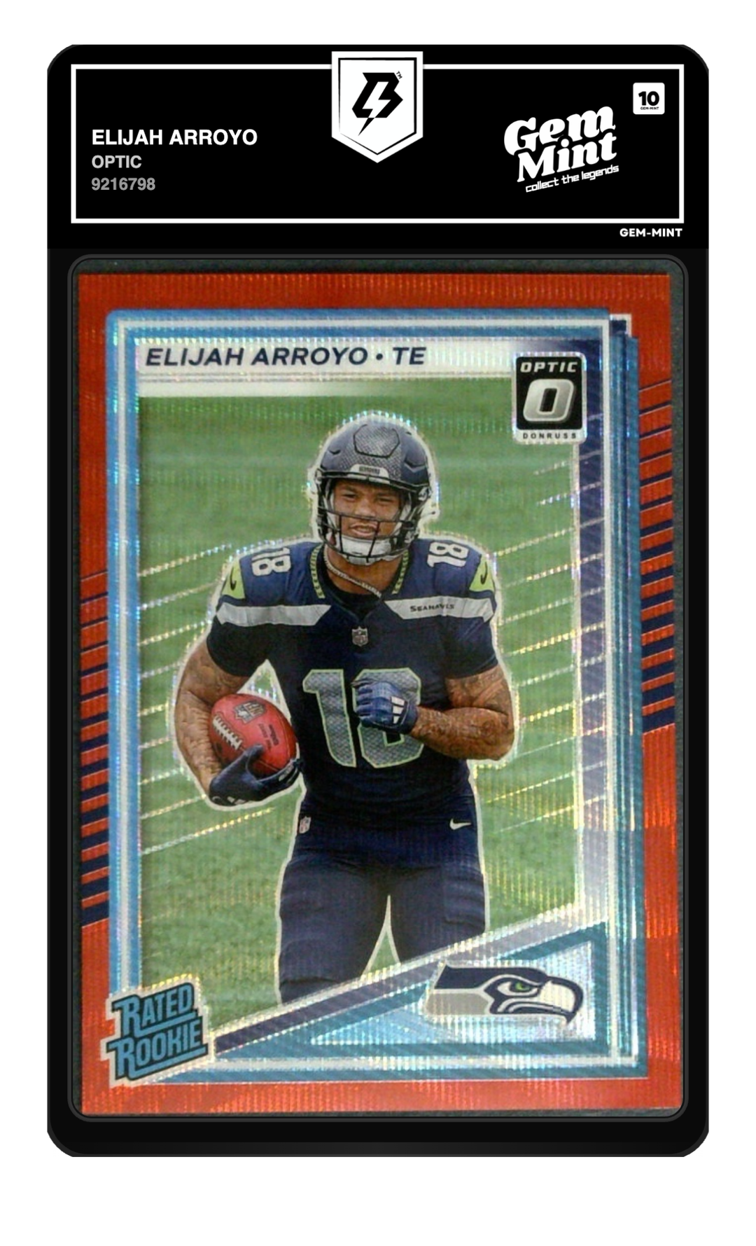 Graded slab — drag to flip between front and back