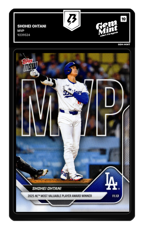 Shohei Ohtani 2025 Topps Now graded Gem Mint 10 by TradingCard360
