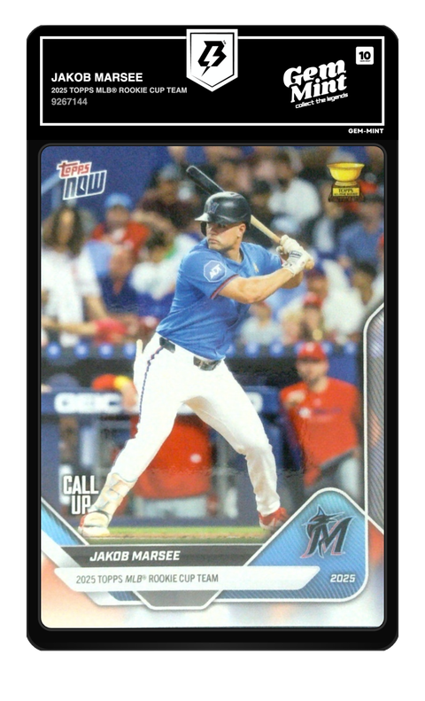 Jakob Marsee 2025 Topps Now graded Gem Mint 10 by TradingCard360