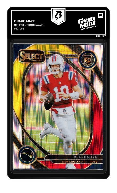 Drake Maye 2024 Select - Shockwave graded Gem Mint 10 by TradingCard360