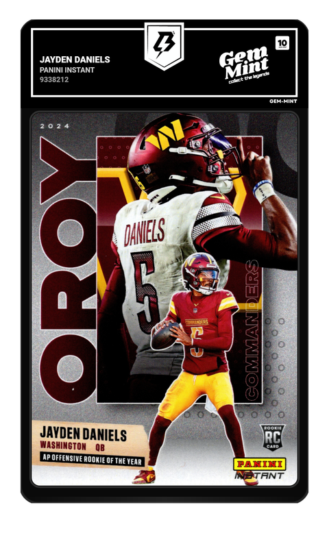 Jayden Daniels 2024 Panini Instant graded Gem Mint 10 by TradingCard360