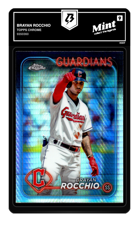 Brayan Rocchio 2023 Topps Chrome graded Mint 9 by TradingCard360