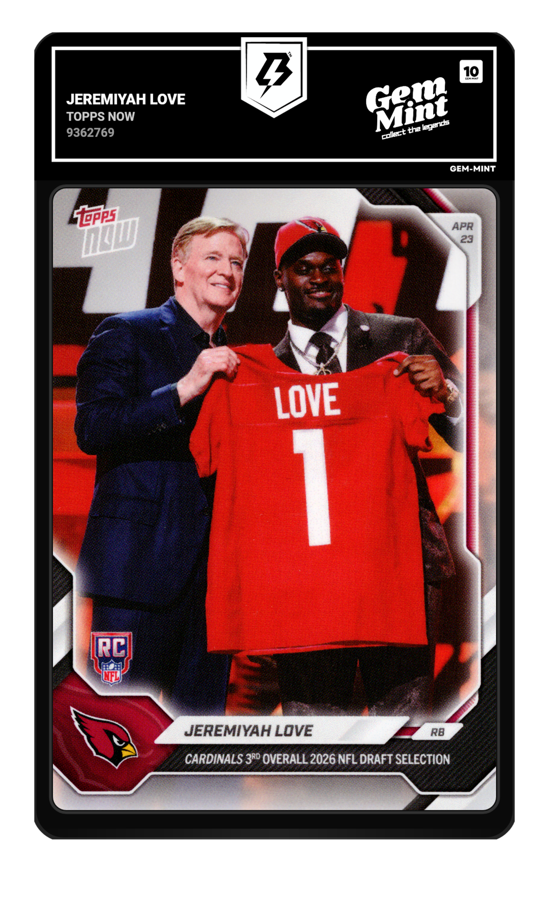 Jeremiyah Love graded Gem Mint 10