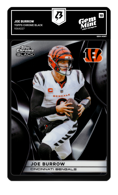 Joe Burrow 2025 Topps Chrome Black graded Gem Mint 10 by TradingCard360