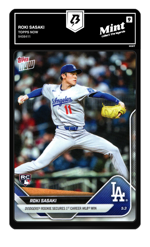 Roki Sasaki 2025 Topps Now graded Mint 9 by TradingCard360