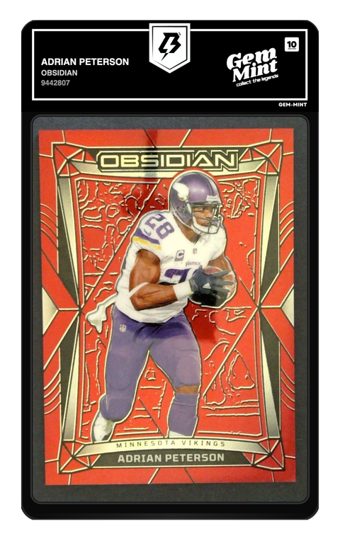 Adrian Peterson 2024 Obsidian graded Gem Mint 10 by TradingCard360