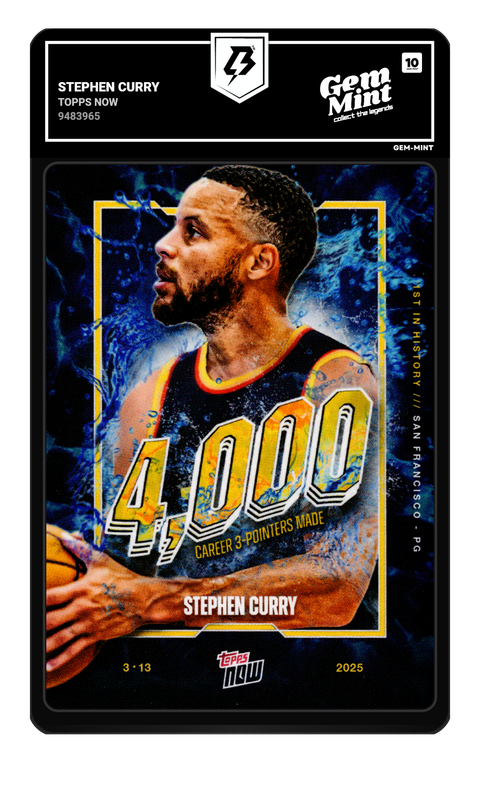 Stephen Curry 2025 Topps Now graded Gem Mint 10 by TradingCard360