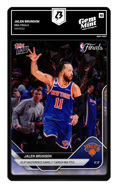 Jalen Brunson 2026 Topps Now graded Gem Mint 10 by TradingCard360