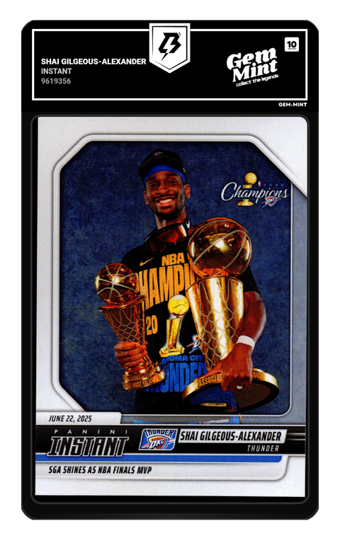 Shai Gilgeous-Alexander 2025 Instant graded Gem Mint 10 by TradingCard360