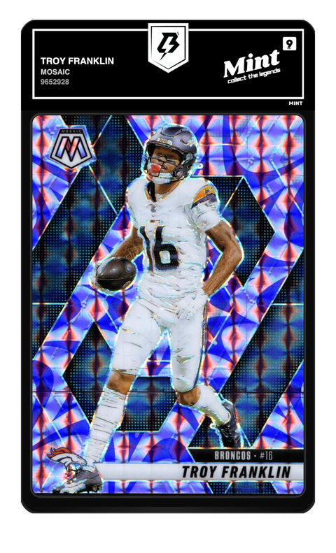 Troy Franklin 2025 Mosaic graded Mint 9 by TradingCard360