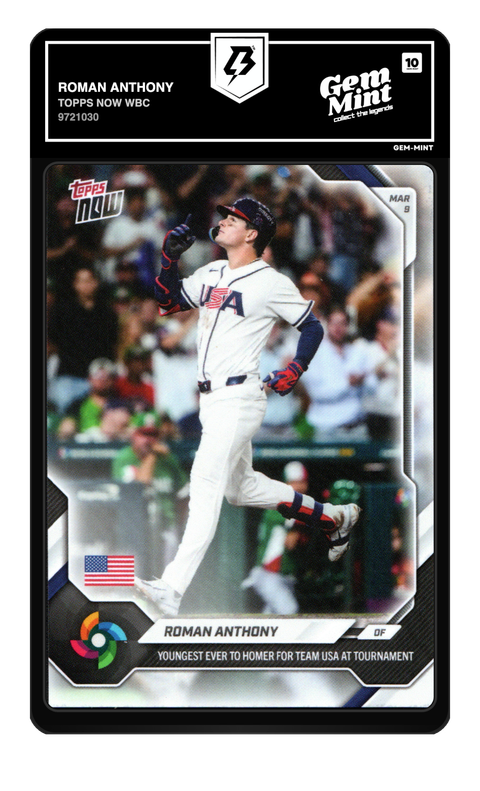 Roman Anthony 2026 Topps Now WBC graded Gem Mint 10 by TradingCard360