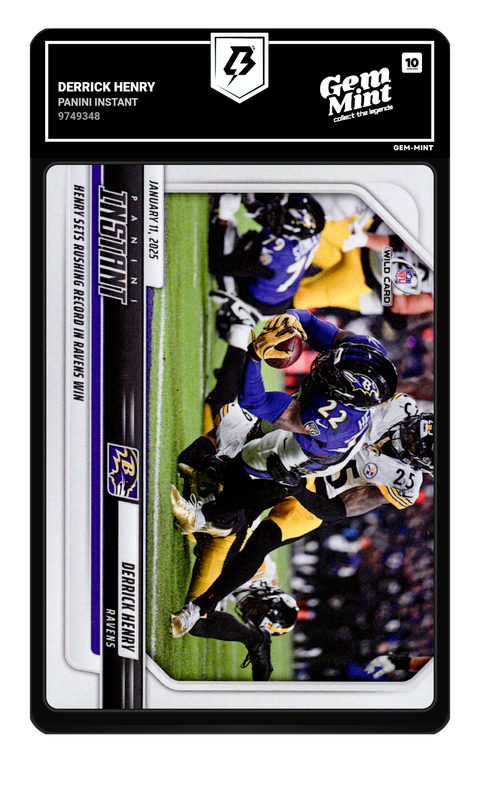 Derrick Henry 2025 Panini Instant graded Gem Mint 10 by TradingCard360