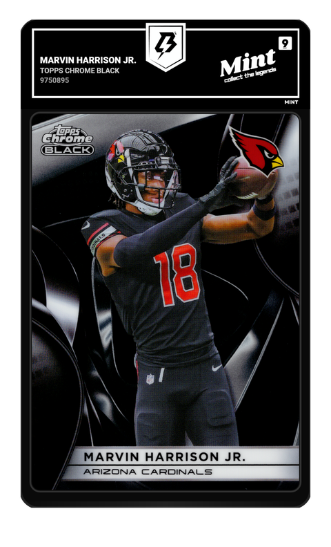 Marvin Harrison Jr. 2025 Topps Chrome Black graded Mint 9 by TradingCard360