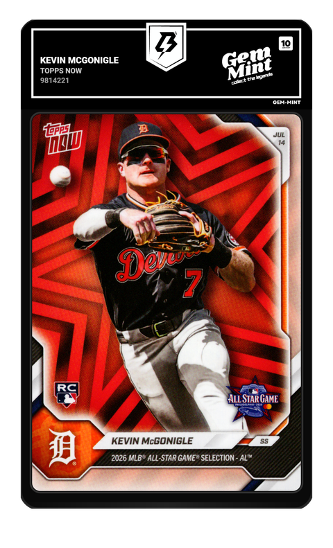 Kevin McGonigle 2026 Topps Now graded Gem Mint 10 by TradingCard360