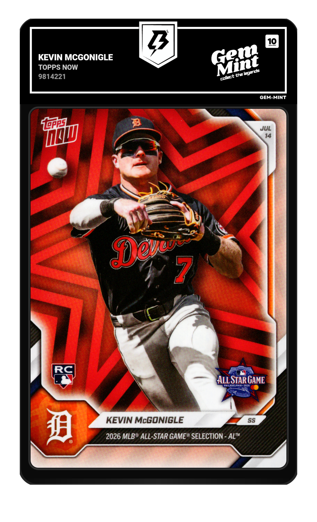Kevin McGonigle graded Gem Mint 10