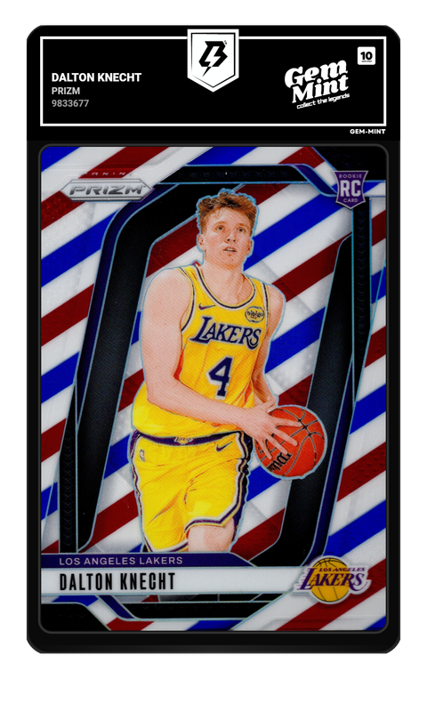 Dalton Knecht 2025 Prizm graded Gem Mint 10 by TradingCard360