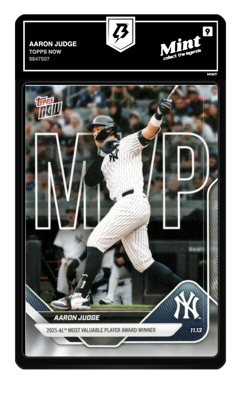 Aaron Judge 2025 Topps Now graded Gem Mint 10 by TradingCard360