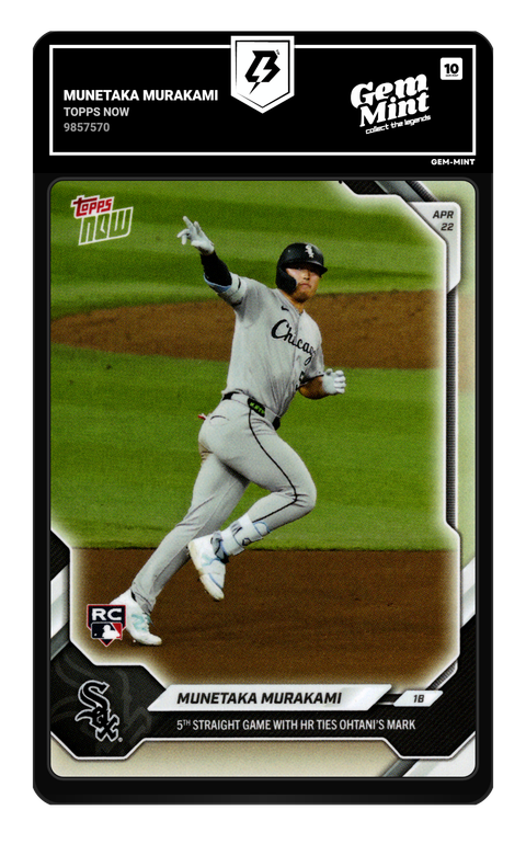 Munetaka Murakami 2026 Topps Now graded Gem Mint 10 by TradingCard360