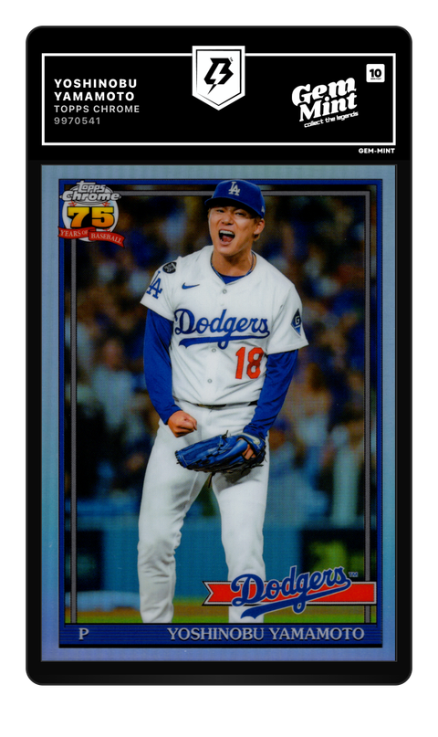 Yoshinobu Yamamoto 2026 Topps Chrome graded Gem Mint 10 by TradingCard360