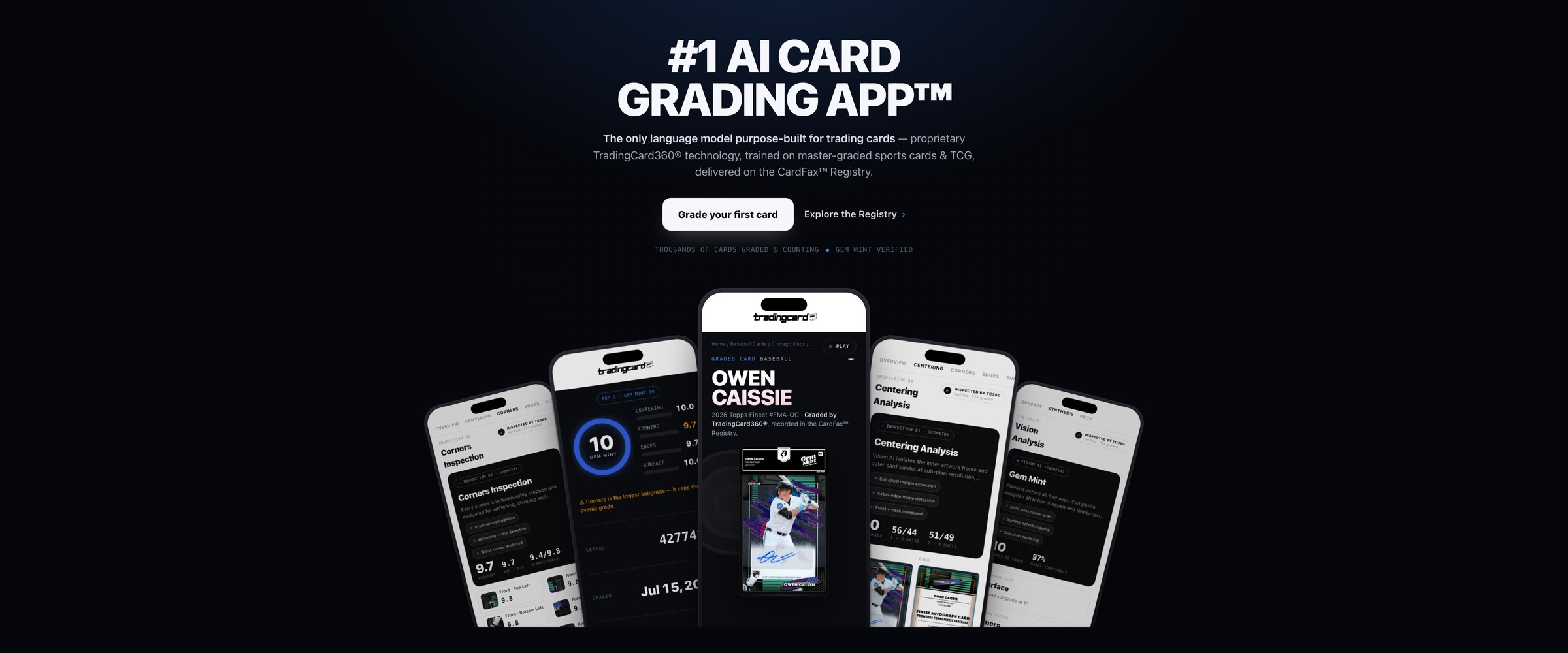 TradingCard360 — the number one AI card grading app. Grade any card from your phone.